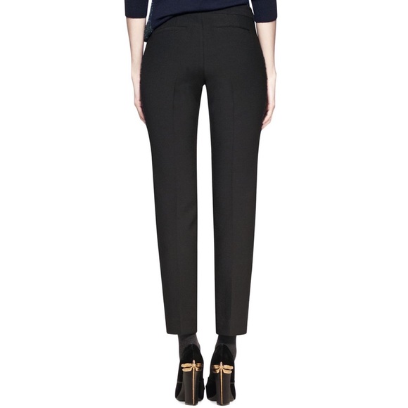 Tory Burch Black blue Tobie Wool Tweed Tuxedo Straight dress Pants trousers 6 - Picture 12 of 13